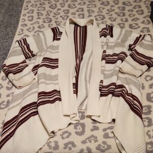 Torrid Cream and Brown Striped Cardigan